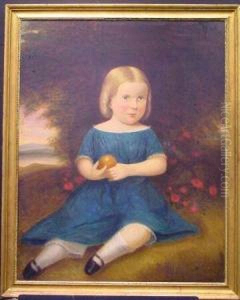 Young Girl With Orange Seated Beneath A Tree Oil Painting by Isaac Augustus Wetherby