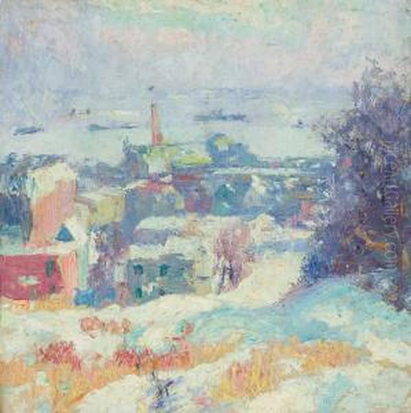 Upper Hudson Oil Painting by Elisha Kent Kane Wetherill