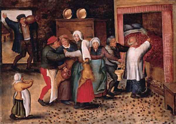 The Blessing of the Marriage Bed Oil Painting by Pieter The Younger Brueghel