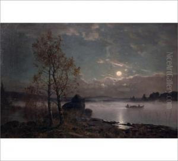 Moonlight Mood Oil Painting by Fridolf Weurlander