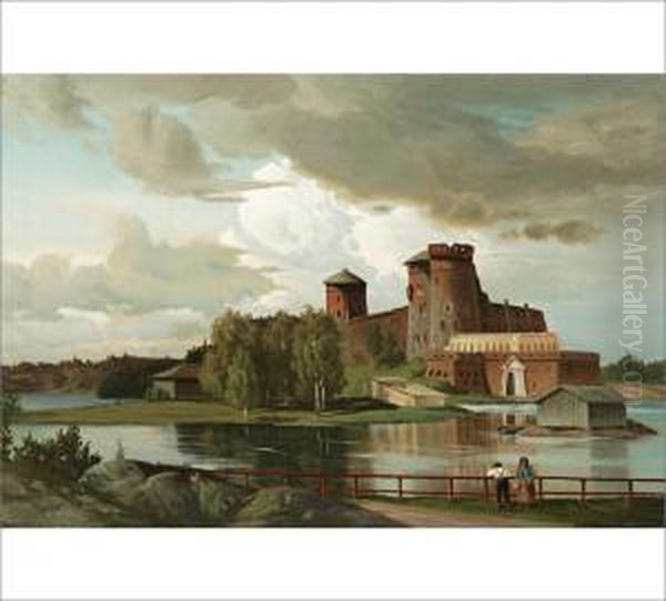 Olavinlinna Castle Oil Painting by Fridolf Weurlander