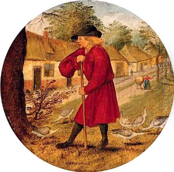 Proverb 'everything has a reason' Oil Painting by Pieter The Younger Brueghel