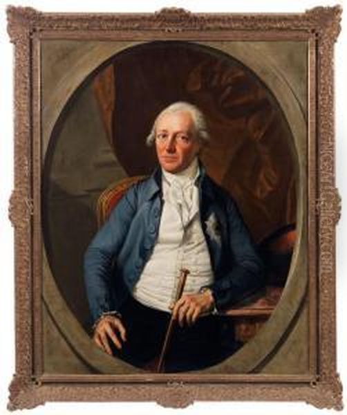 Portrait Vermutlich Des Friedrich Wilhelm Von Der Schulenburg-kehnert Oil Painting by Sebastian Weygandt