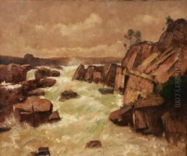 Rolling Rapids Oil Painting by Max Weyl