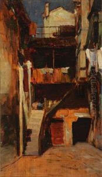 View Of A Parisian Tenement Oil Painting by Max Weyl