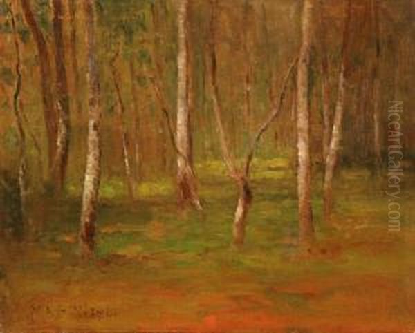 Woodland Interior Oil Painting by Max Weyl