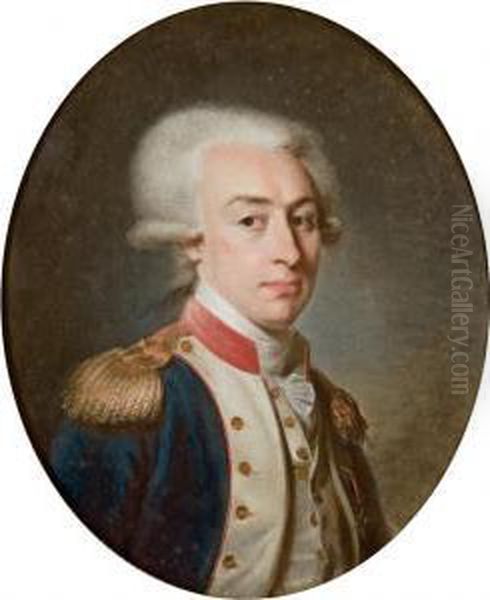 Portrait Du Marquis De La Fayette Oil Painting by Jean Baptiste Weyler