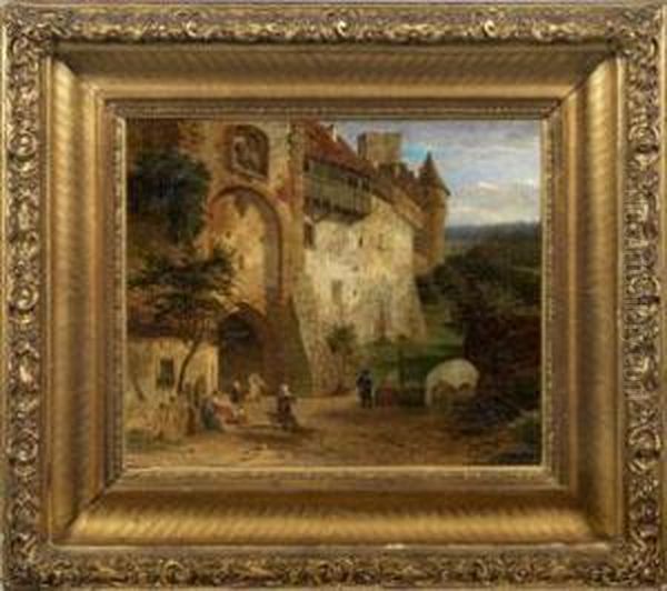 Rast Vor Der Burg Oil Painting by Karl Weysser