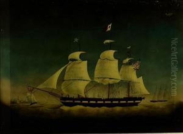 The American Privateer Belvadier Oil Painting by Petrus Cornelis Weyts