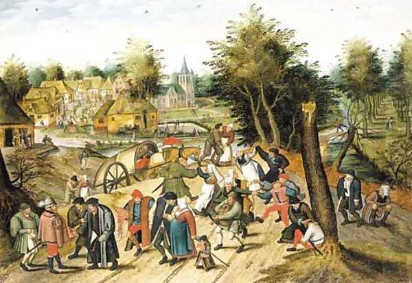 The return from the fair Oil Painting by Pieter The Younger Brueghel