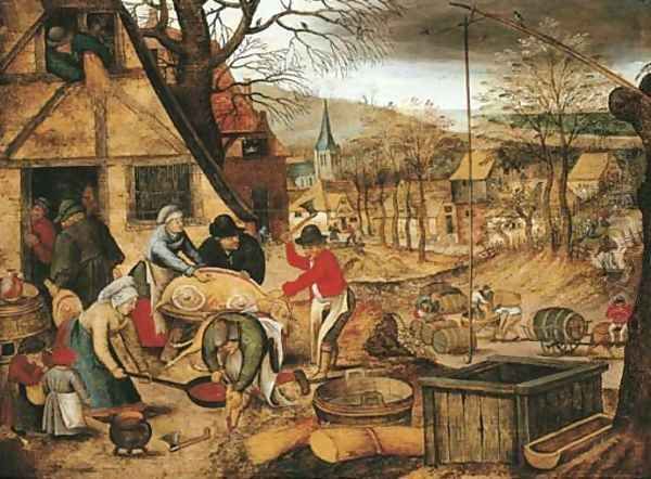 Autumn An Allegory of one of the Four Seasons Oil Painting by Pieter The Younger Brueghel