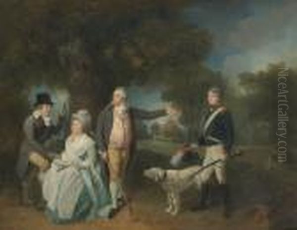 Portrait Of The Wetten Family Oil Painting by Francis Wheatley