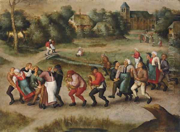 The Saint John's Dancers in Molenbeeck Oil Painting by Pieter The Younger Brueghel