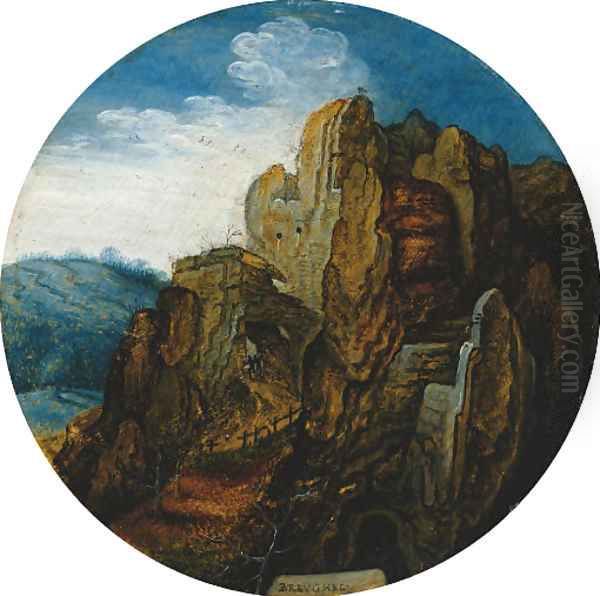 A mountainous landscape (La Source) Oil Painting by Pieter The Younger Brueghel