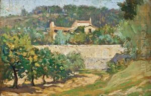 Villa On A Summer's Day Oil Painting by Clifton A. Wheeler