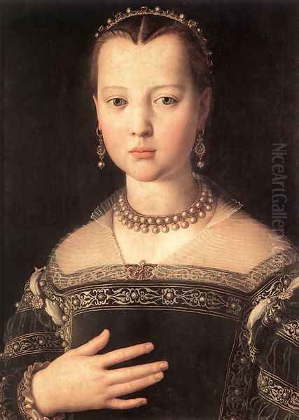 Portrait of Maria de' Medici 1551 Oil Painting by Agnolo Bronzino