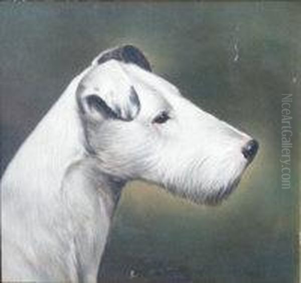 Portrait Of A Terrier Oil Painting by John Arnold Wheeler