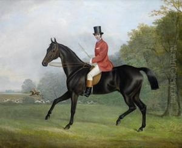 A Gentleman On His Hunter Oil Painting by John Arnold Wheeler