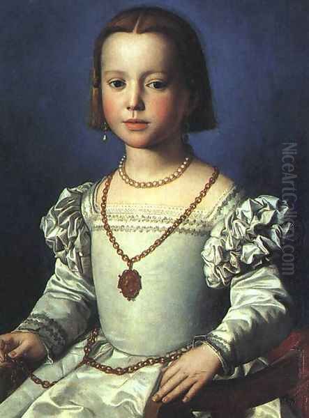 Bia, The Illegitimate Daughter of Cosimo I de' Medici c. 1542 Oil Painting by Agnolo Bronzino