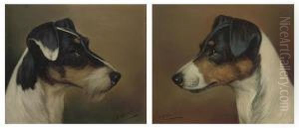 Terriers Oil Painting by John Arnold Wheeler