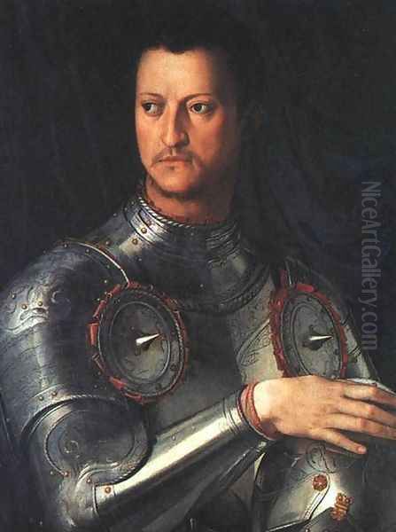 Cosimo I de' Medici in Armour 1545 Oil Painting by Agnolo Bronzino