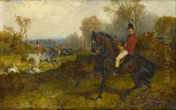 Hunting Scene Oil Painting by John Frederick Wheeler