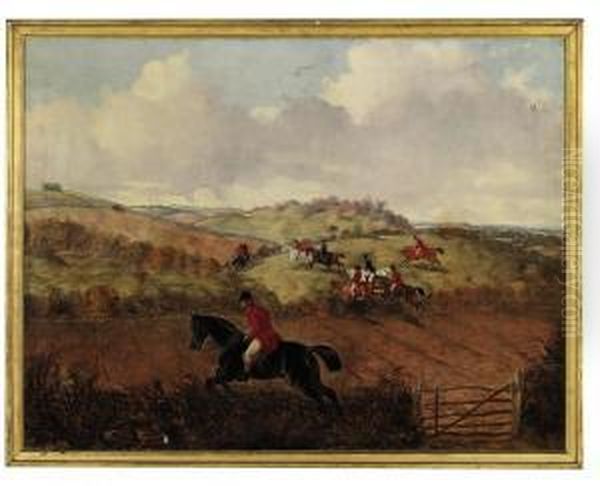 John Poyntz, 5th Earl Spencer With The Pytchley Hunt. Oil Painting by Of John Alfred Wheeler