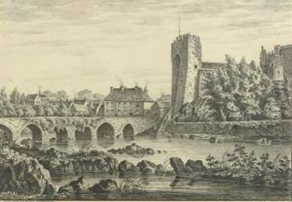 Cahir Castle And Bridge Oil Painting by William R. Wheeler