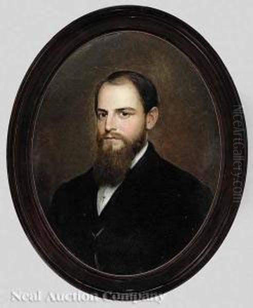 Portrait Of Georgeleonard White , Founder Of The Fisk Jubilee Singers Oil Painting by William R. Wheeler