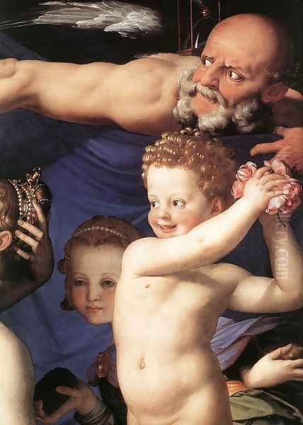 Venus, Cupide and the Time [detail] (or Allegory of Lust) Oil Painting by Agnolo Bronzino