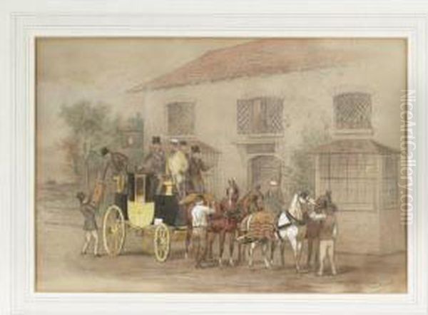 Grooming The Coach Oil Painting by William Henry Wheelwright