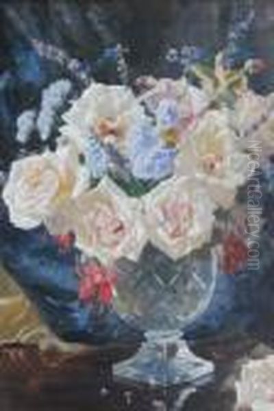 Floral Still Life Oil Painting by George Whinnen