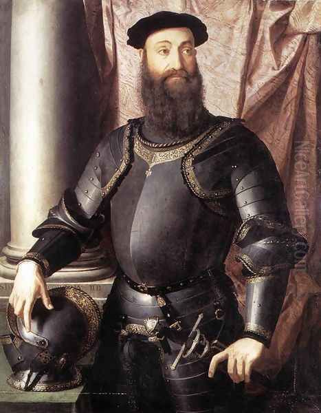 Portrait of Stefano IV Colonna 1546 Oil Painting by Agnolo Bronzino