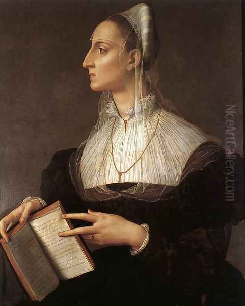 Laura Battiferri 1555-60 Oil Painting by Agnolo Bronzino