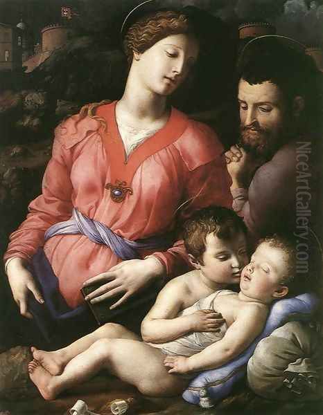 Holy Family 1555-60 Oil Painting by Agnolo Bronzino