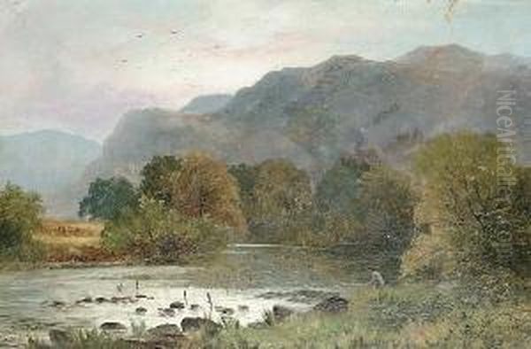 Church Pool Bettws-y-coed Oil Painting by W.R. Whitby