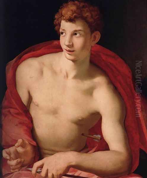 St Sebastian 1525-28 Oil Painting by Agnolo Bronzino