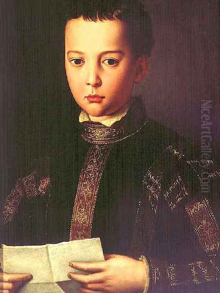 Portrait of Francesco I de' Medici 1551 Oil Painting by Agnolo Bronzino