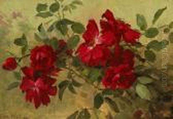 Red Roses Oil Painting by Edith White