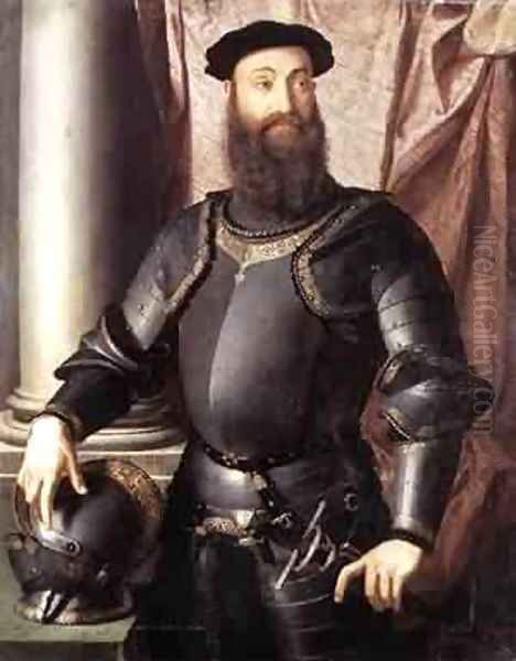 Cosimo I De Medici In Armour 1545 Oil Painting by Agnolo Bronzino