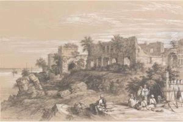 Ruins Of A Palace At Rajmahal, On The Ganges, Near Patna Oil Painting by Colonel George Francis White