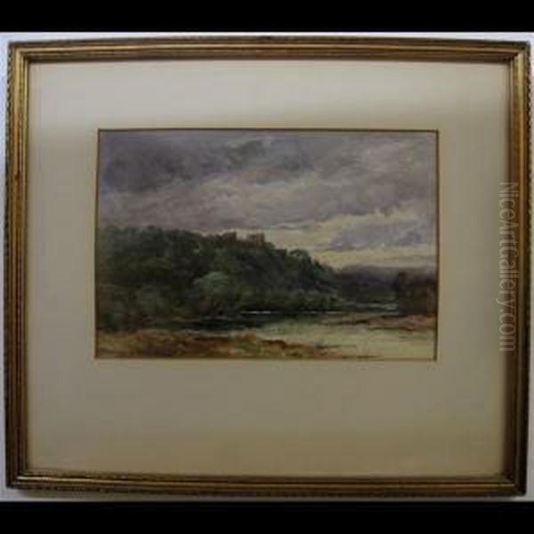 River Study With Distant Castles Oil Painting by George Harlow White