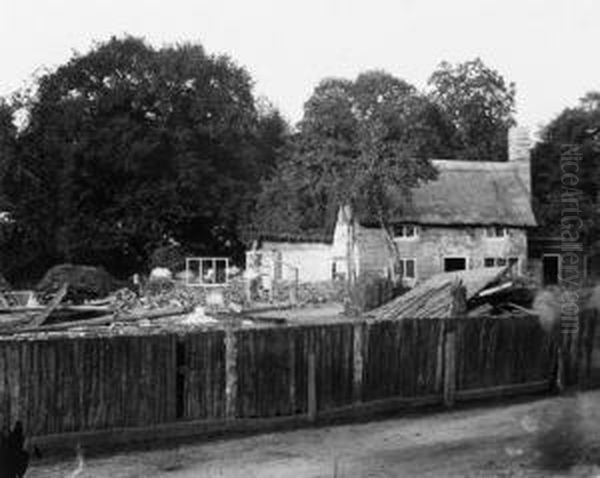 Old House With Extension, 1850s Oil Painting by Henry White