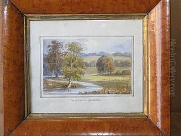 River Landscape Oil Painting by Henry Hobley White