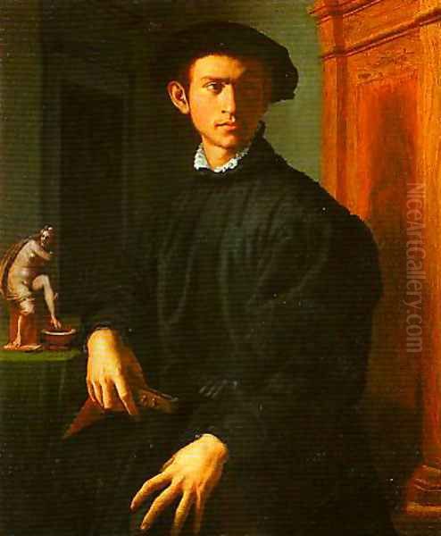 Portrait of a Young Men with A Lute Oil Painting by Agnolo Bronzino