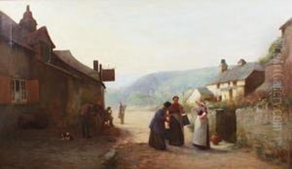 Outside An Inn Oil Painting by John White