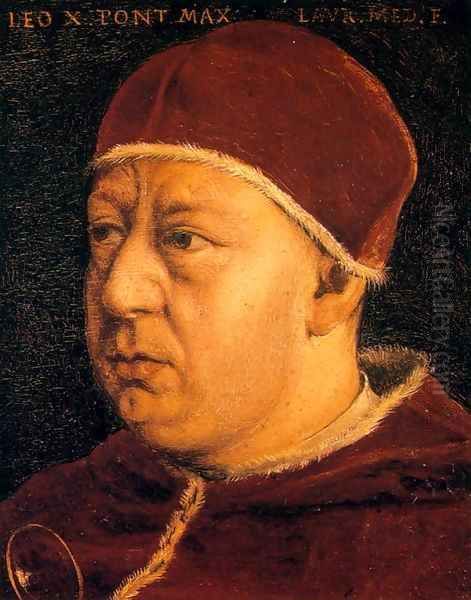 Pope Leo X Oil Painting by Agnolo Bronzino