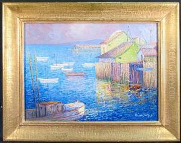 Where Ships Go Out To Sea Oil Painting by Nona White