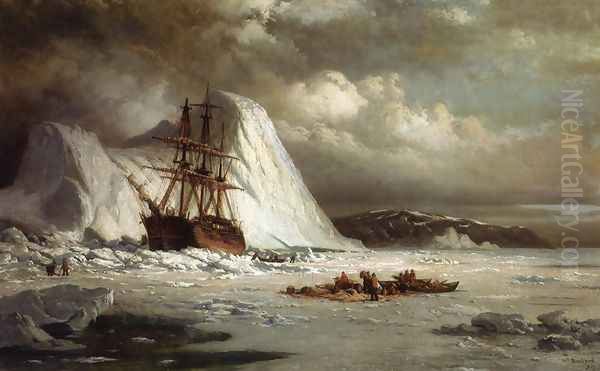 Icebound Ship c. 1880 Oil Painting by William Bradford