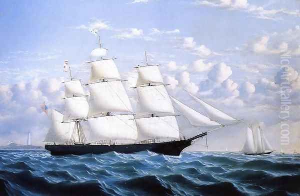 Clipper Ship 'Northern Light' of Boston Oil Painting by William Bradford